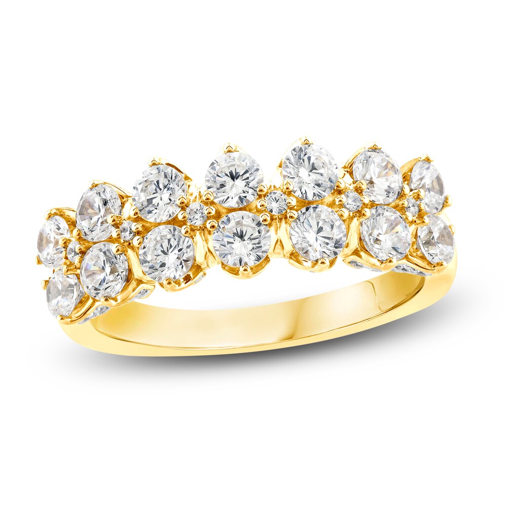 Diamond Double Row Ring 1-1/2 ct tw Round 14K Yellow Gold npRC5fhX Diamond Double Row Ring 1-1/2 ct tw Round 14K Yellow Gold npRC5fhX