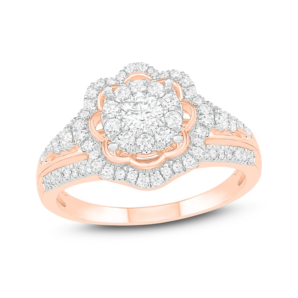 Diamond Ring 5/8 ct tw Round 14K Rose Gold ntDsNVtS