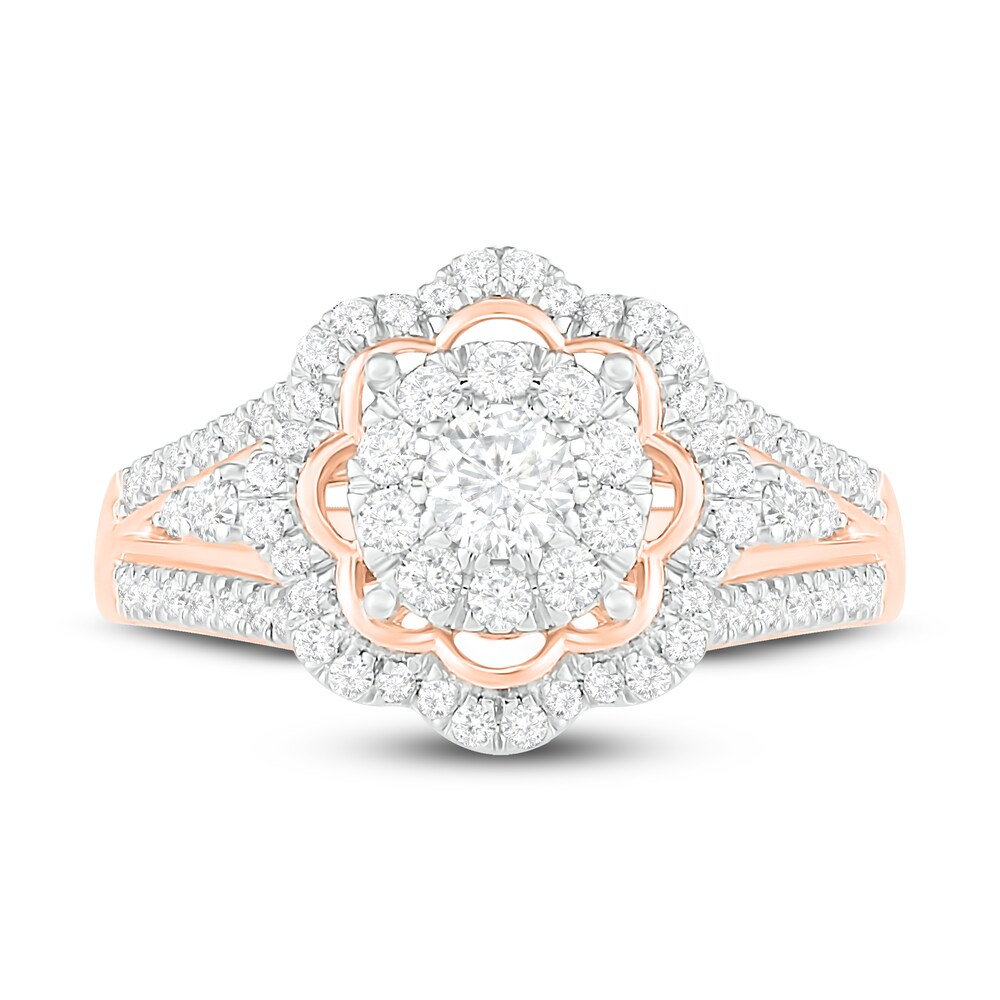 Diamond Ring 5/8 ct tw Round 14K Rose Gold ntDsNVtS Diamond Ring 5/8 ct tw Round 14K Rose Gold ntDsNVtS
