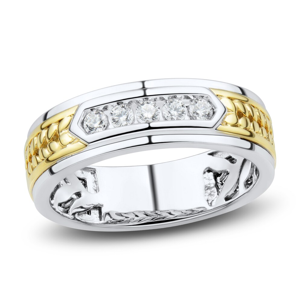 Men's Diamond Wedding Band 1/4 ct tw Round 14K Two-Tone Gold o7Ci6UPT Men's Diamond Wedding Band 1/4 ct tw Round 14K Two-Tone Gold o7Ci6UPT