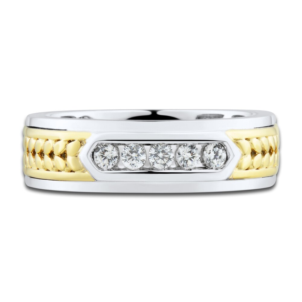 Men\'s Diamond Wedding Band 1/4 ct tw Round 14K Two-Tone Gold o7Ci6UPT Men\'s Diamond Wedding Band 1/4 ct tw Round 14K Two-Tone Gold o7Ci6UPT