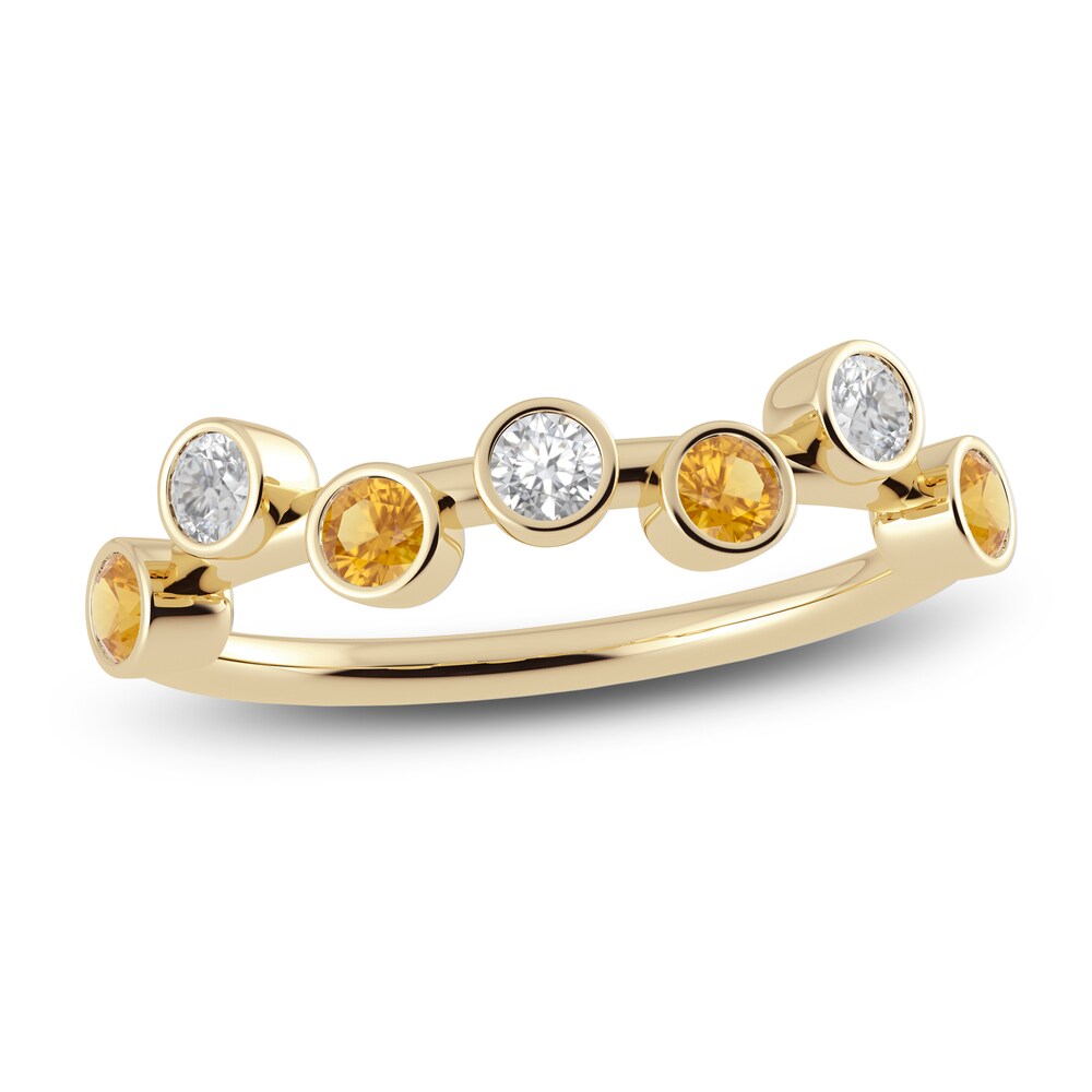 Juliette Maison Natural White Sapphire & Natural Citrine Ring 10K Yellow Gold oMEIourx Juliette Maison Natural White Sapphire & Natural Citrine Ring 10K Yellow Gold oMEIourx