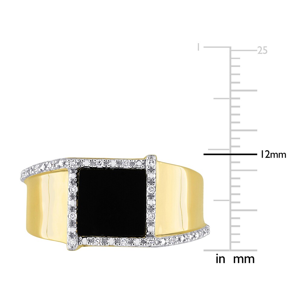 Men\'s Natural Onyx Ring 1/10 ct tw Diamonds 10K Yellow Gold oTwb4A52 Men\'s Natural Onyx Ring 1/10 ct tw Diamonds 10K Yellow Gold oTwb4A52