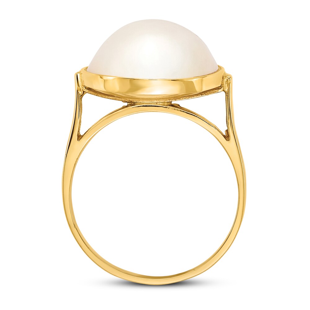 Cultured Freshwater Pearl Ring 14K Yellow Gold oV427bmO Cultured Freshwater Pearl Ring 14K Yellow Gold oV427bmO