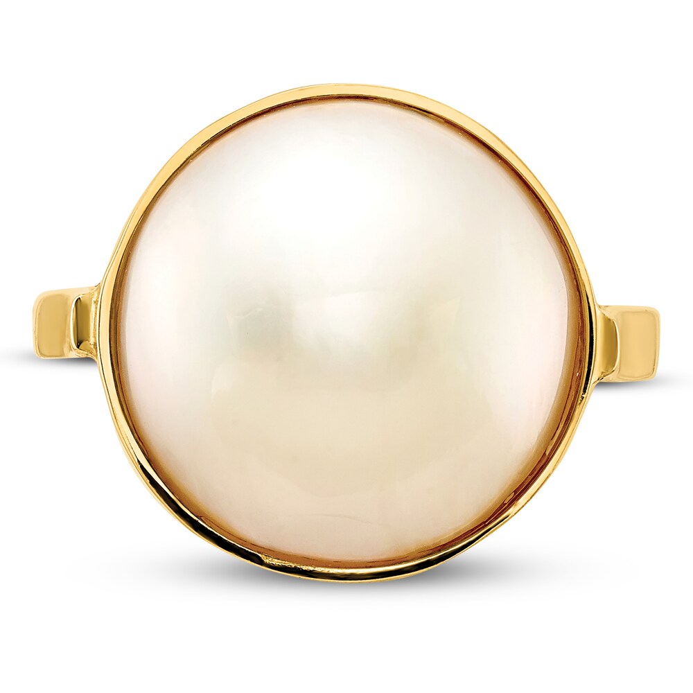 Cultured Freshwater Pearl Ring 14K Yellow Gold oV427bmO Cultured Freshwater Pearl Ring 14K Yellow Gold oV427bmO