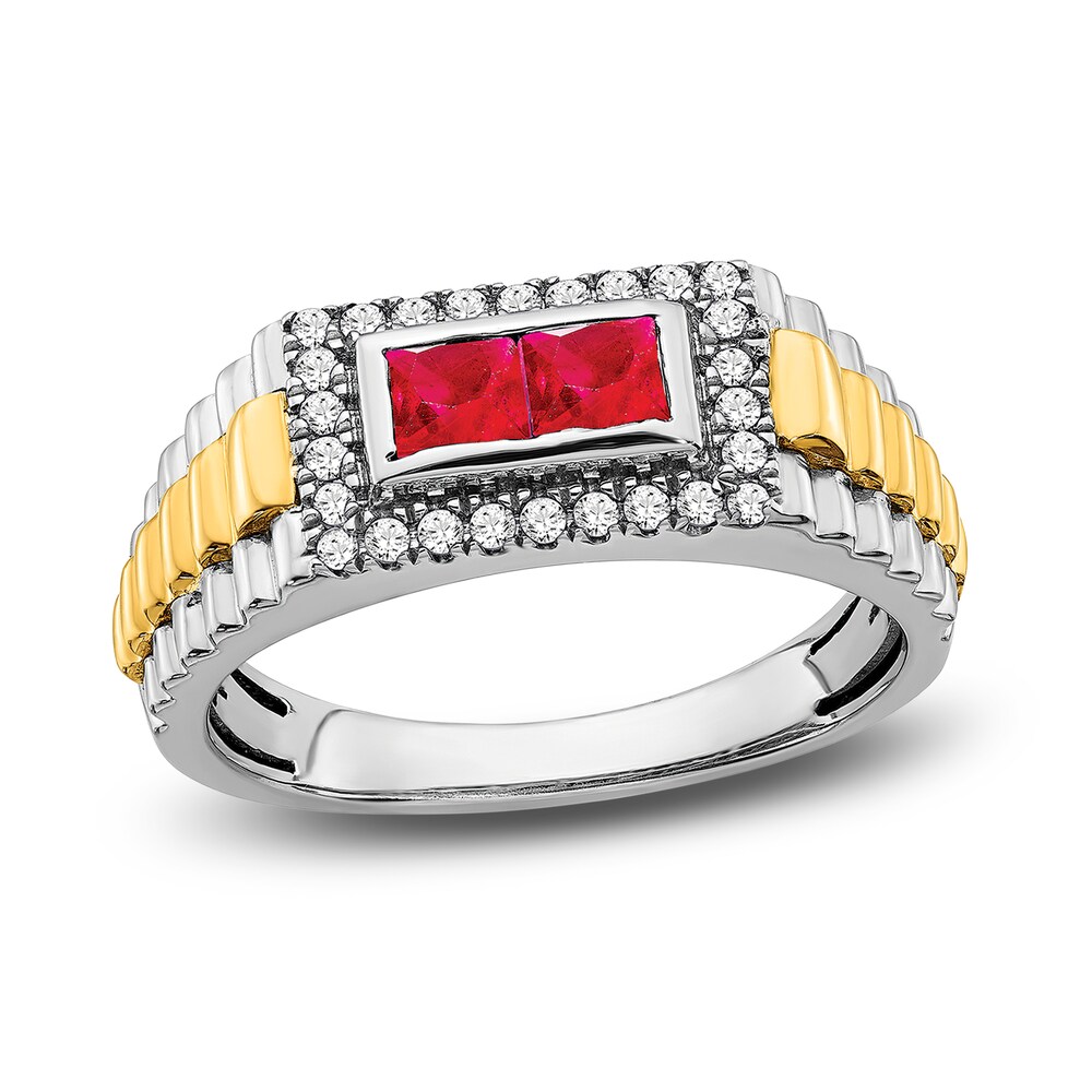 Men's Natural Ruby Ring 1/4 ct tw Round 14K Two-Tone Gold od6qvrvZ Men's Natural Ruby Ring 1/4 ct tw Round 14K Two-Tone Gold od6qvrvZ