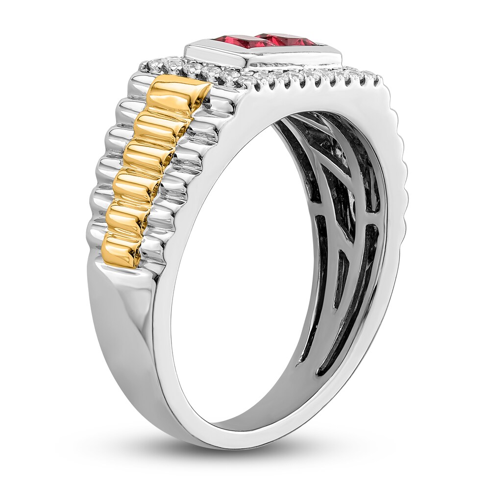 Men\'s Natural Ruby Ring 1/4 ct tw Round 14K Two-Tone Gold od6qvrvZ Men\'s Natural Ruby Ring 1/4 ct tw Round 14K Two-Tone Gold od6qvrvZ