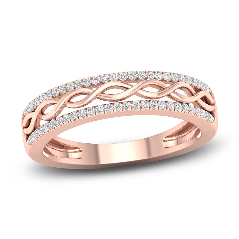 Diamond Twisted Wedding Band 1/8 ct tw Round 14K Rose Gold ogRiwRrk Diamond Twisted Wedding Band 1/8 ct tw Round 14K Rose Gold ogRiwRrk