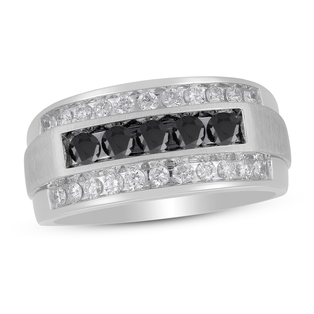 Men's Black Diamond Ring 1 ct tw Round 10K White Gold ol6LuflD Men's Black Diamond Ring 1 ct tw Round 10K White Gold ol6LuflD