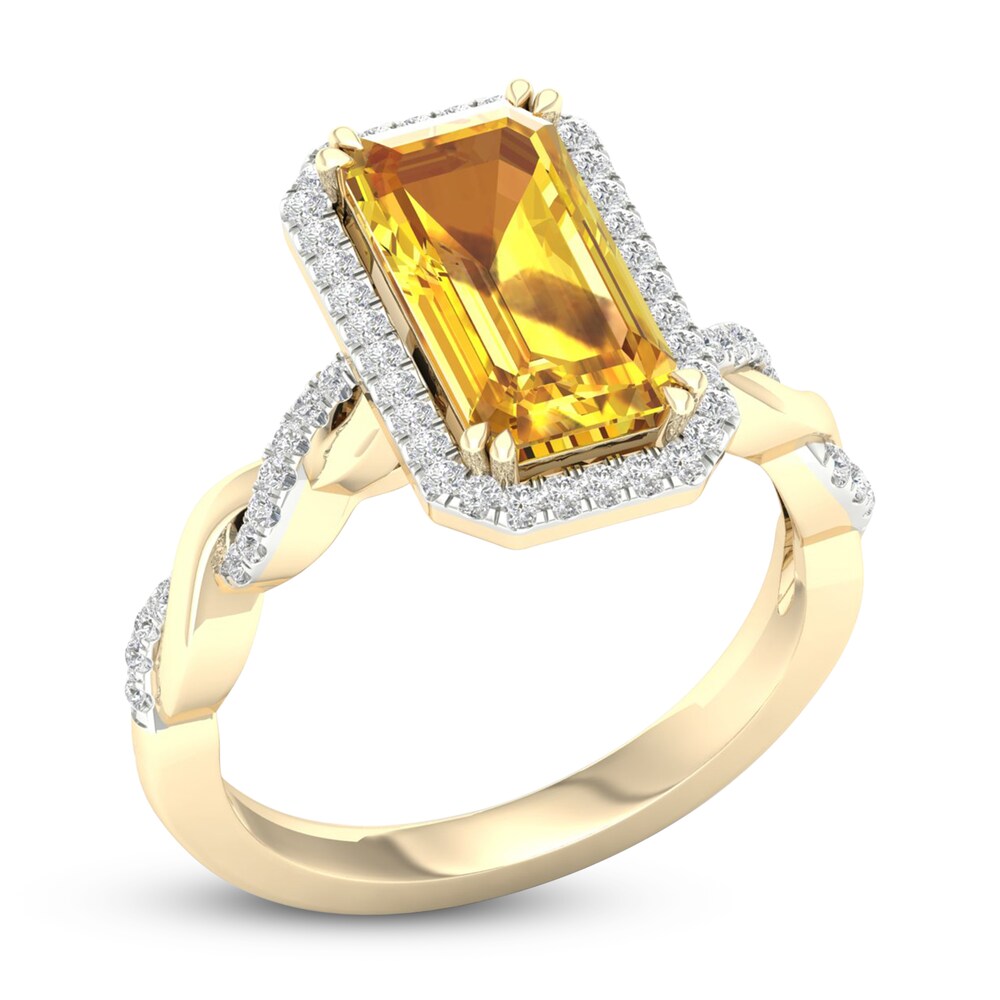 Natural Golden Citrine Ring 1/5 ct tw Diamonds 10K Yellow Gold ollRZ7xZ Natural Golden Citrine Ring 1/5 ct tw Diamonds 10K Yellow Gold ollRZ7xZ