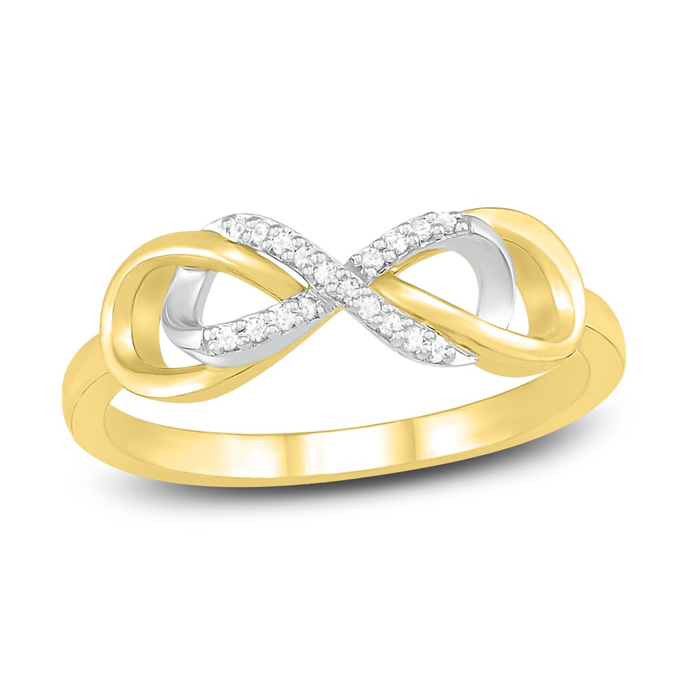 Diamond Infinity Ring 1/20 ct tw Round 10K Two-Tone Gold oqr0Nraz Diamond Infinity Ring 1/20 ct tw Round 10K Two-Tone Gold oqr0Nraz