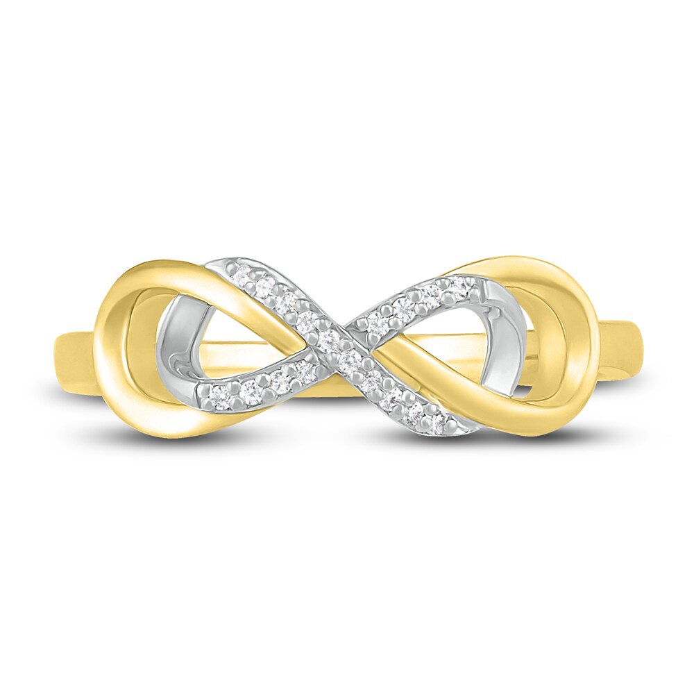 Diamond Infinity Ring 1/20 ct tw Round 10K Two-Tone Gold oqr0Nraz Diamond Infinity Ring 1/20 ct tw Round 10K Two-Tone Gold oqr0Nraz