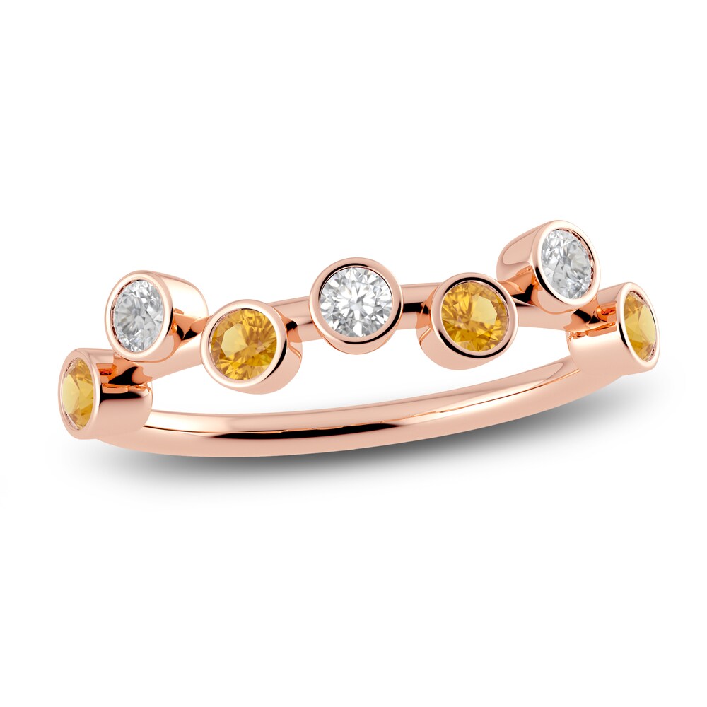 Juliette Maison Natural White Sapphire & Natural Citrine Ring 10K Rose Gold osE2jfkM Juliette Maison Natural White Sapphire & Natural Citrine Ring 10K Rose Gold osE2jfkM