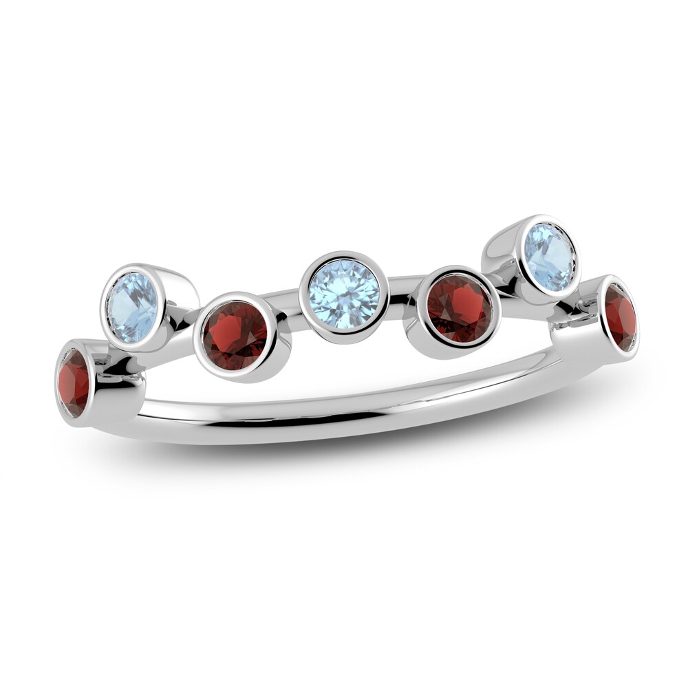 Juliette Maison Natural Garnet & Natural Aquamarine Ring 10K White Gold oxe7BV5x Juliette Maison Natural Garnet & Natural Aquamarine Ring 10K White Gold oxe7BV5x