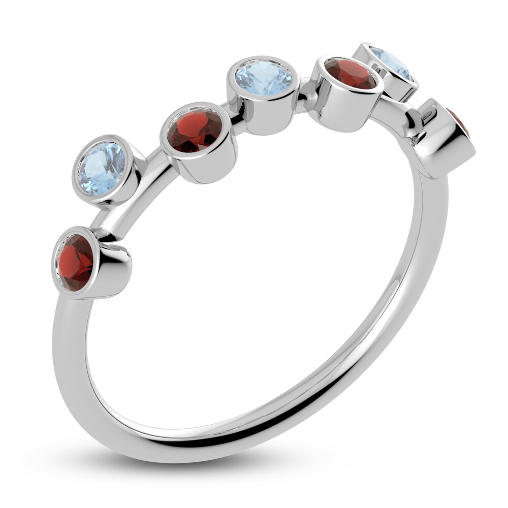 Juliette Maison Natural Garnet & Natural Aquamarine Ring 10K White Gold oxe7BV5x Juliette Maison Natural Garnet & Natural Aquamarine Ring 10K White Gold oxe7BV5x