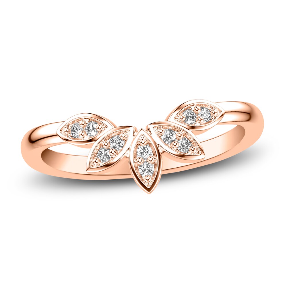 Diamond Floral Wedding Band 1/10 ct tw Round 14K Rose Gold pC3tc8tk Diamond Floral Wedding Band 1/10 ct tw Round 14K Rose Gold pC3tc8tk