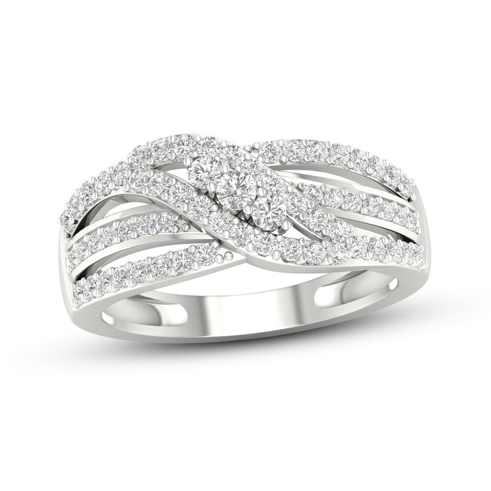 Diamond 3-Stone Ring 1/2 ct tw Round 10K White Gold pDxUjvPB Diamond 3-Stone Ring 1/2 ct tw Round 10K White Gold pDxUjvPB