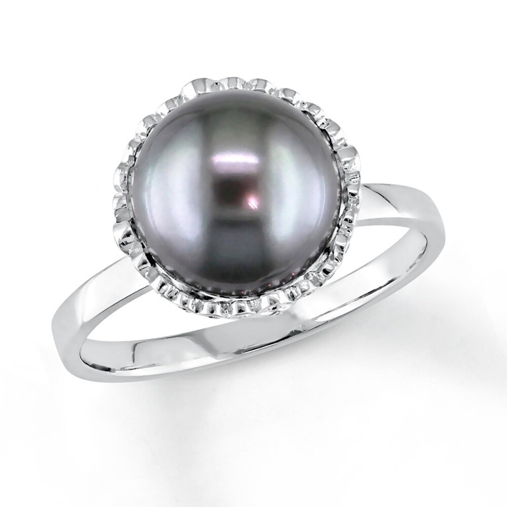 Black Cultured Pearl Ring 1/4 ct tw Diamonds 14K White Gold pHh3uLXI Black Cultured Pearl Ring 1/4 ct tw Diamonds 14K White Gold pHh3uLXI