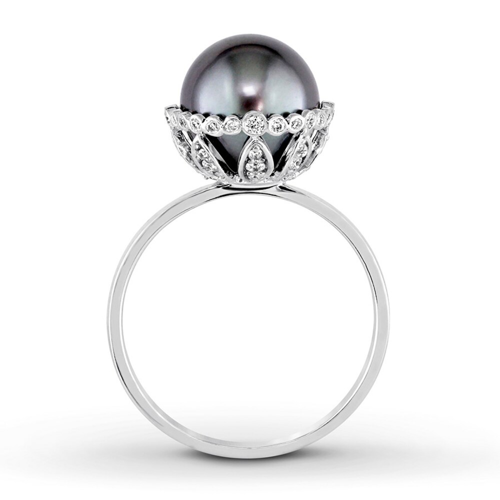 Black Cultured Pearl Ring 1/4 ct tw Diamonds 14K White Gold pHh3uLXI Black Cultured Pearl Ring 1/4 ct tw Diamonds 14K White Gold pHh3uLXI