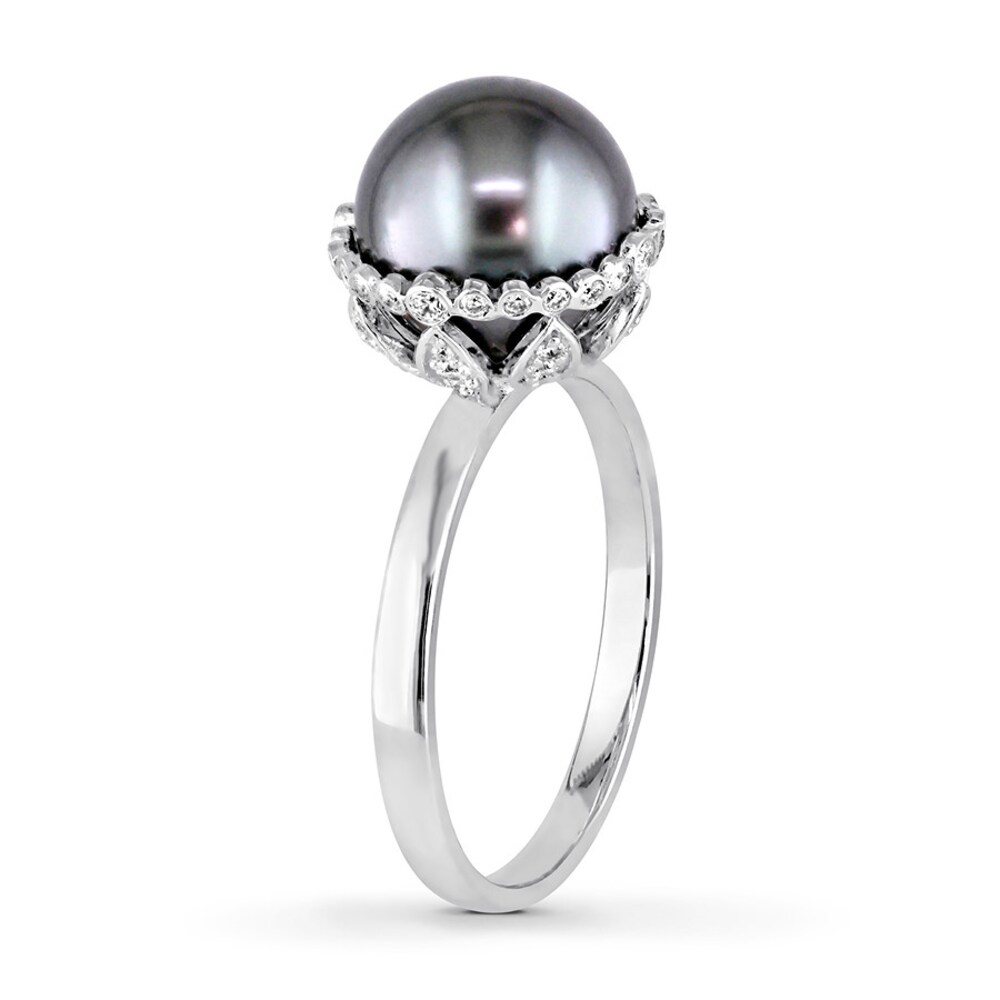Black Cultured Pearl Ring 1/4 ct tw Diamonds 14K White Gold pHh3uLXI Black Cultured Pearl Ring 1/4 ct tw Diamonds 14K White Gold pHh3uLXI