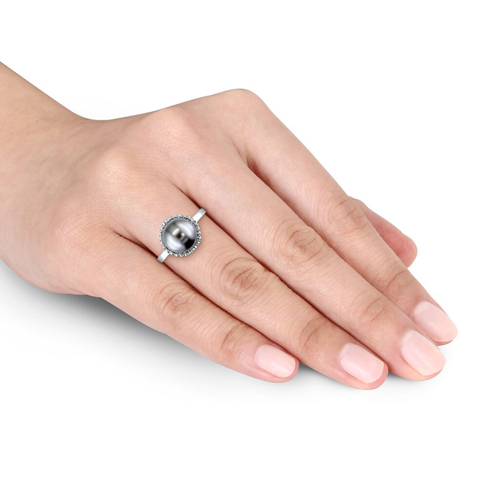 Black Cultured Pearl Ring 1/4 ct tw Diamonds 14K White Gold pHh3uLXI Black Cultured Pearl Ring 1/4 ct tw Diamonds 14K White Gold pHh3uLXI