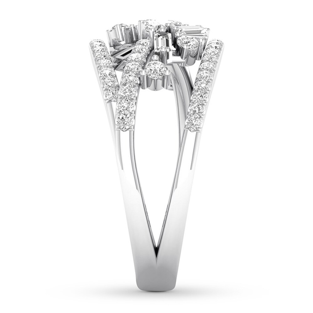 Diamond Ring 3/4 carat tw Baguette/Round 14K White Gold pKg74YWJ Diamond Ring 3/4 carat tw Baguette/Round 14K White Gold pKg74YWJ