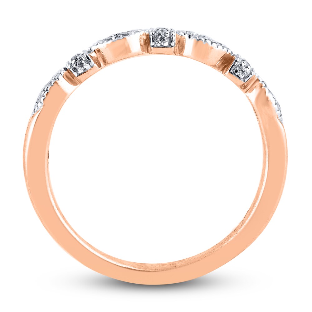 Diamond Wedding Band 1/10 ct tw Round 14K Rose Gold pPaUamCt Diamond Wedding Band 1/10 ct tw Round 14K Rose Gold pPaUamCt
