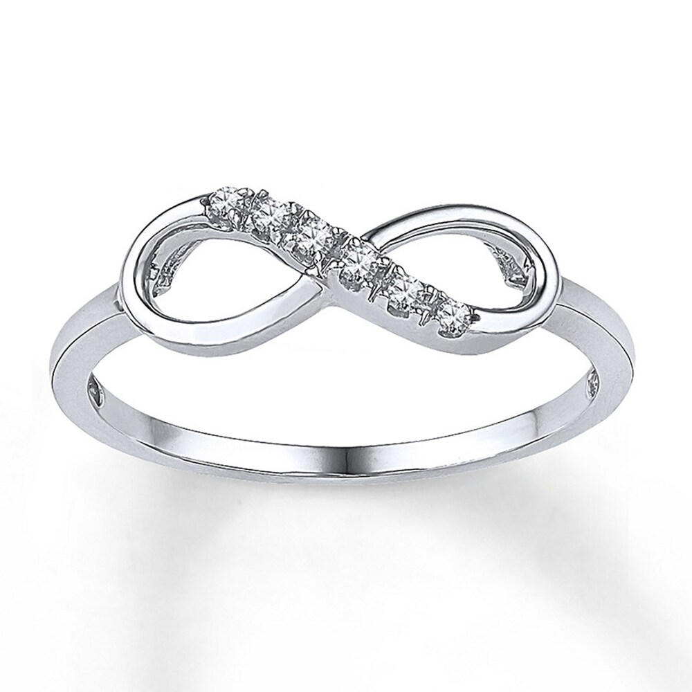 Diamond Infinity Ring 1/20 ct tw Round-cut 10K White Gold pgV8SPWI Diamond Infinity Ring 1/20 ct tw Round-cut 10K White Gold pgV8SPWI