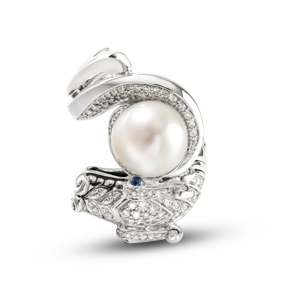 John Hardy Cultured Freshwater Pearl & Natural Blue Sapphire Naga Ring 1/2 ct tw Diamonds Sterling Silver phGqZ8XR John Hardy Cultured Freshwater Pearl & Natural Blue Sapphire Naga Ring 1/2 ct tw Diamonds Sterling Silver phGqZ8XR