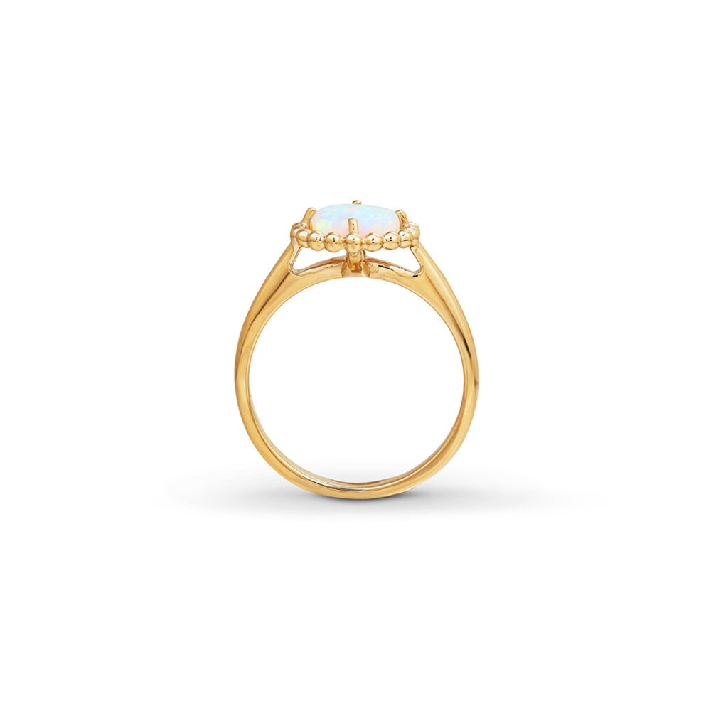 Lab-Created Opal Ring 10K Yellow Gold pisWzP1r Lab-Created Opal Ring 10K Yellow Gold pisWzP1r