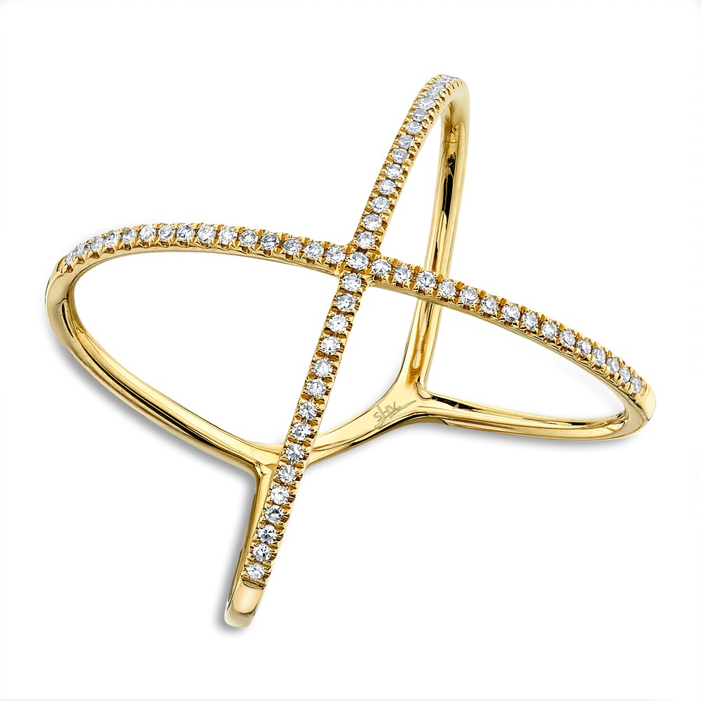 Shy Creation Diamond X Ring 1/8 ct tw Round 14K Yellow Gold SC55021639 ppBR9Kwf Shy Creation Diamond X Ring 1/8 ct tw Round 14K Yellow Gold SC55021639 ppBR9Kwf