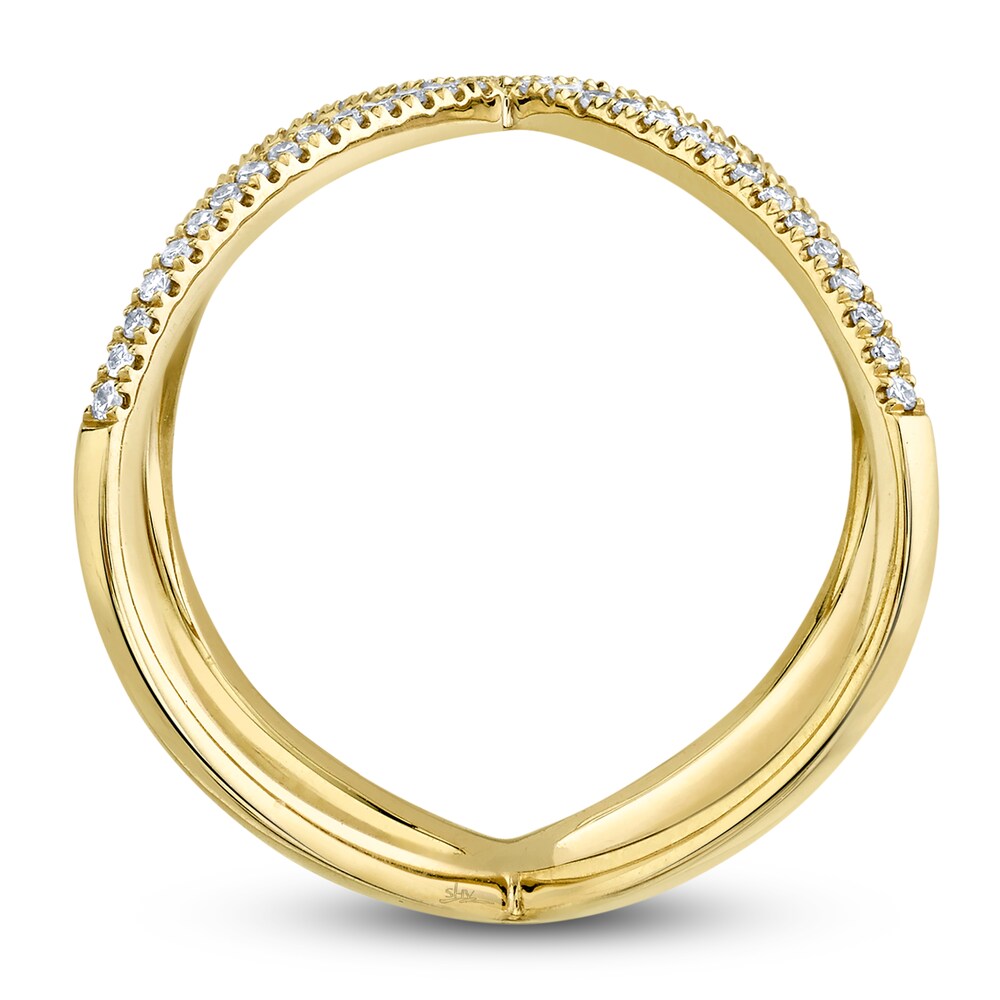 Shy Creation Diamond X Ring 1/8 ct tw Round 14K Yellow Gold SC55021639 ppBR9Kwf