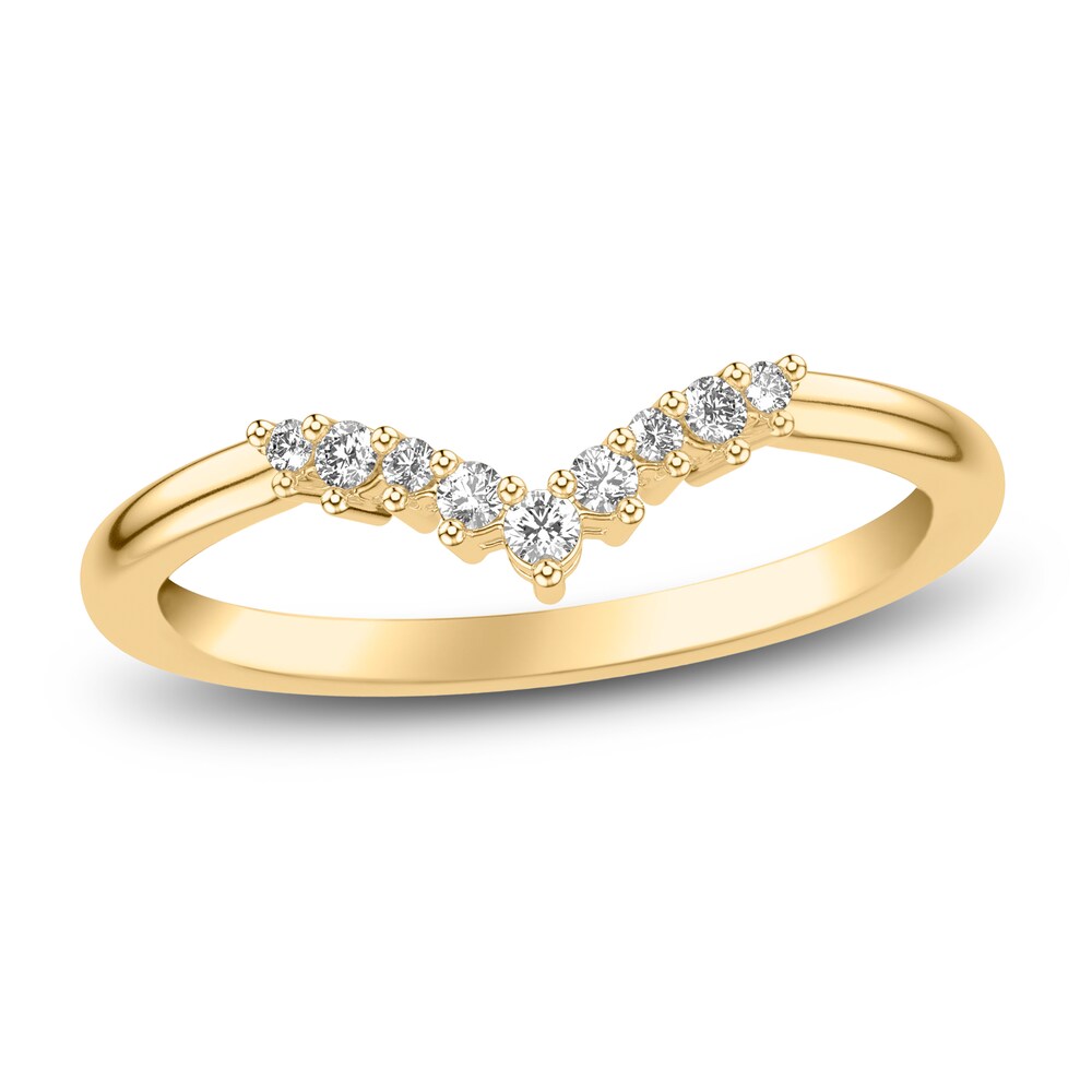 Diamond Chevron Wedding Band 1/10 ct tw Round 14K Yellow Gold puPxUCpO Diamond Chevron Wedding Band 1/10 ct tw Round 14K Yellow Gold puPxUCpO