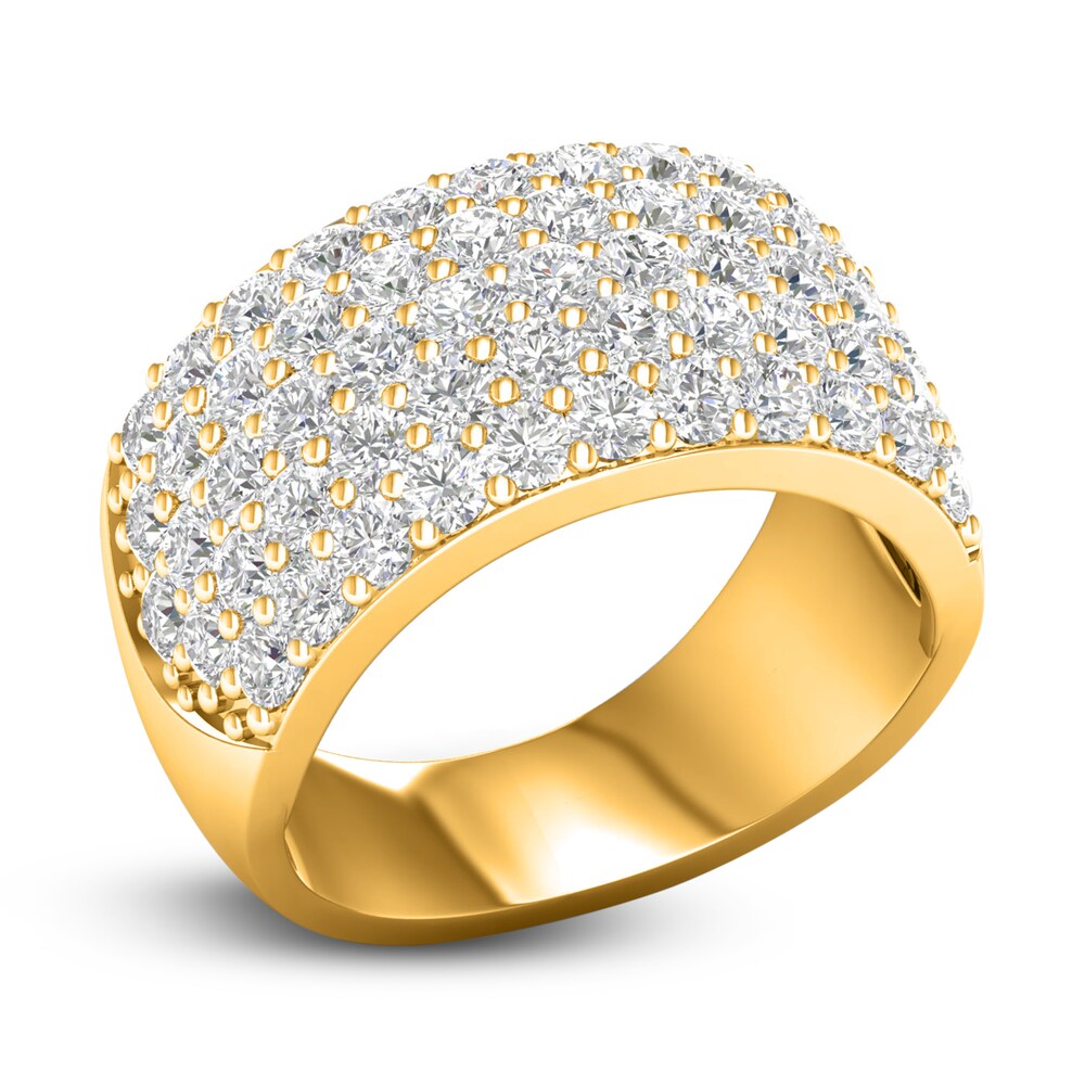 Lab-Created Diamond Pave Ring 3 ct tw Round 14K Yellow Gold pvPR1Itq Lab-Created Diamond Pave Ring 3 ct tw Round 14K Yellow Gold pvPR1Itq