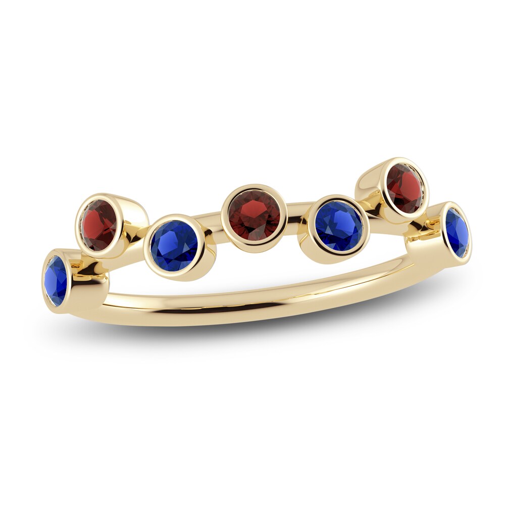 Juliette Maison Natural Garnet & Natural Blue Sapphire Ring 10K Yellow Gold qALH7Mxt Juliette Maison Natural Garnet & Natural Blue Sapphire Ring 10K Yellow Gold qALH7Mxt