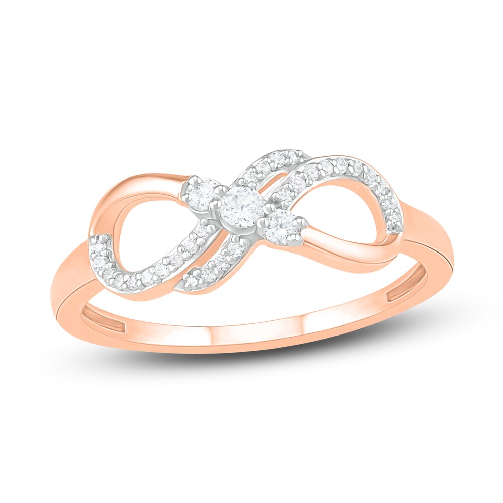 Diamond Infinity Ring 1/6 ct tw Round 10K Rose Gold qI1GW9Xf Diamond Infinity Ring 1/6 ct tw Round 10K Rose Gold qI1GW9Xf