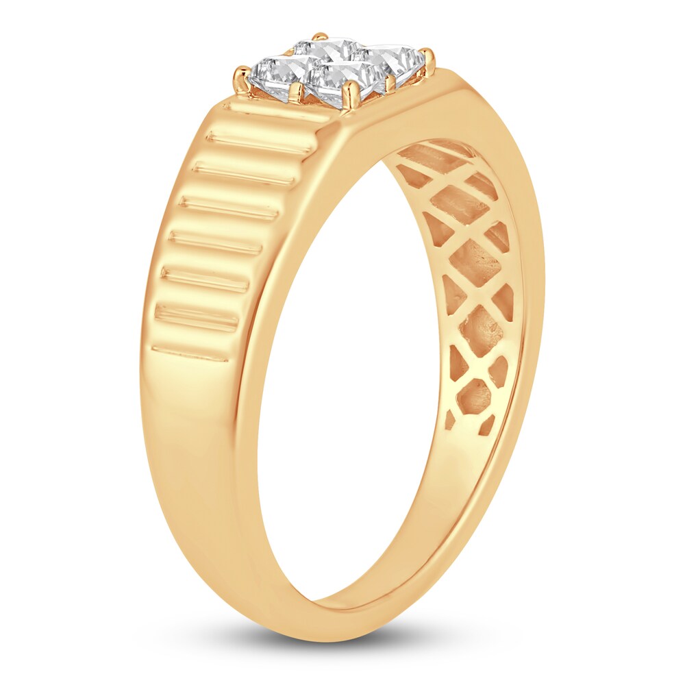 Men\'s Diamond Wedding Band 1/2 ct tw Princess 14K Yellow Gold qKWZUnWy