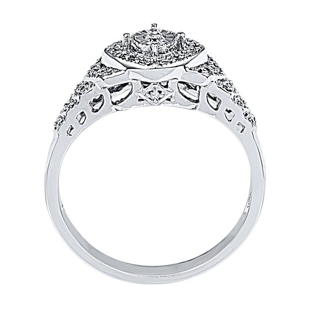 Diamond Promise Ring 1/4 ct tw Round-cut Sterling Silver qSCEU047 Diamond Promise Ring 1/4 ct tw Round-cut Sterling Silver qSCEU047