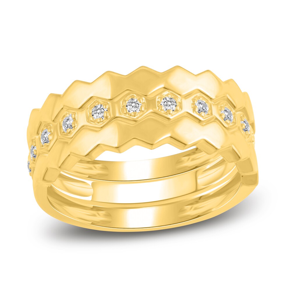 Diamond Stackable Ring 1/6 ct tw Round 14K Yellow Gold qroyExMR Diamond Stackable Ring 1/6 ct tw Round 14K Yellow Gold qroyExMR
