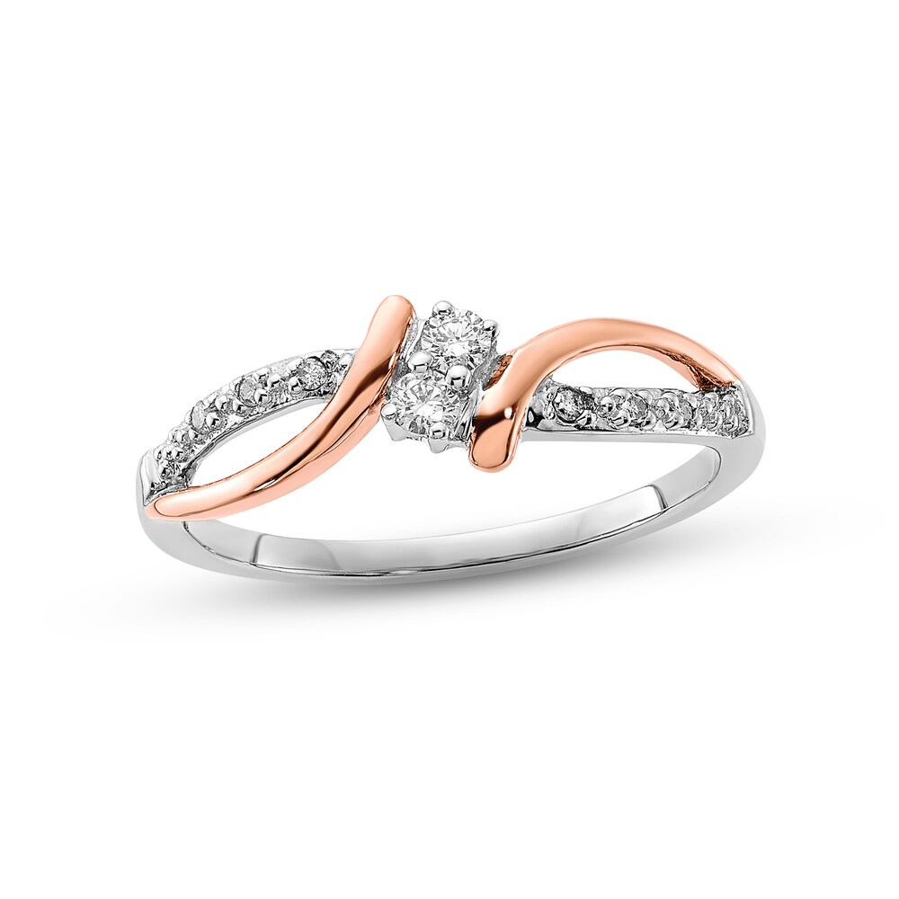 Diamond Ring 1/10 ct tw Round 10K Two-Tone Gold qtaN37xT Diamond Ring 1/10 ct tw Round 10K Two-Tone Gold qtaN37xT
