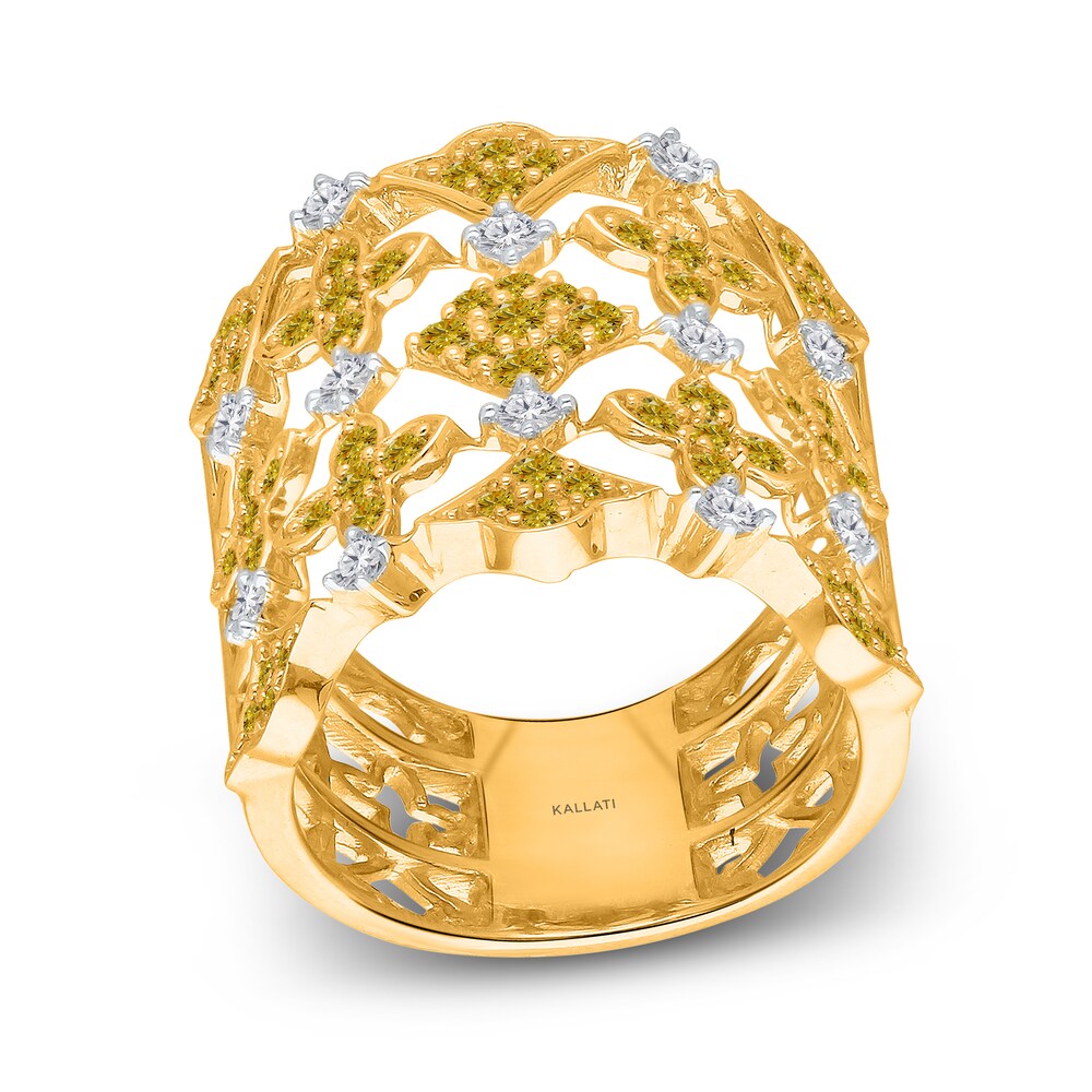 Kallati Natural Yellow Diamond Ring 1-1/4 ct tw Round 14K Yellow Gold qwqxwBYF Kallati Natural Yellow Diamond Ring 1-1/4 ct tw Round 14K Yellow Gold qwqxwBYF