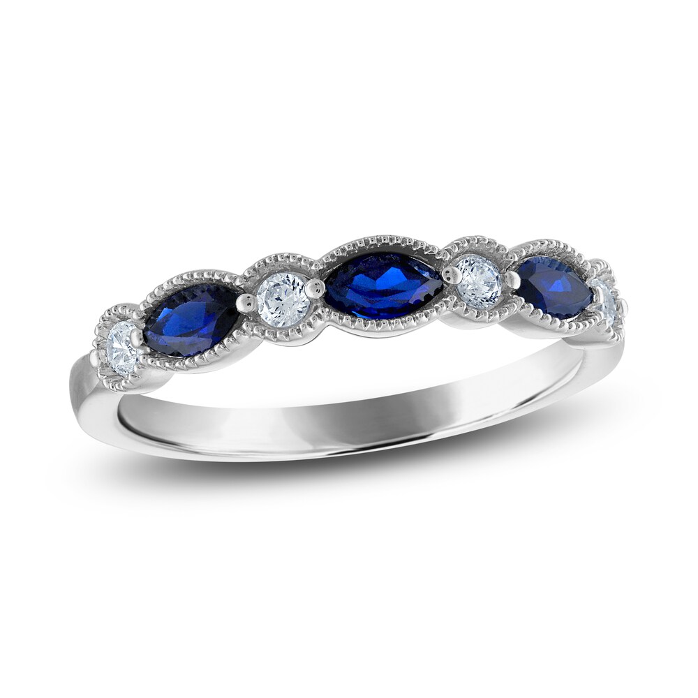 Vera Wang WISH Natural Blue Sapphire Band 1/8 ct tw Diamonds 10K White Gold qwyIgite Vera Wang WISH Natural Blue Sapphire Band 1/8 ct tw Diamonds 10K White Gold qwyIgite