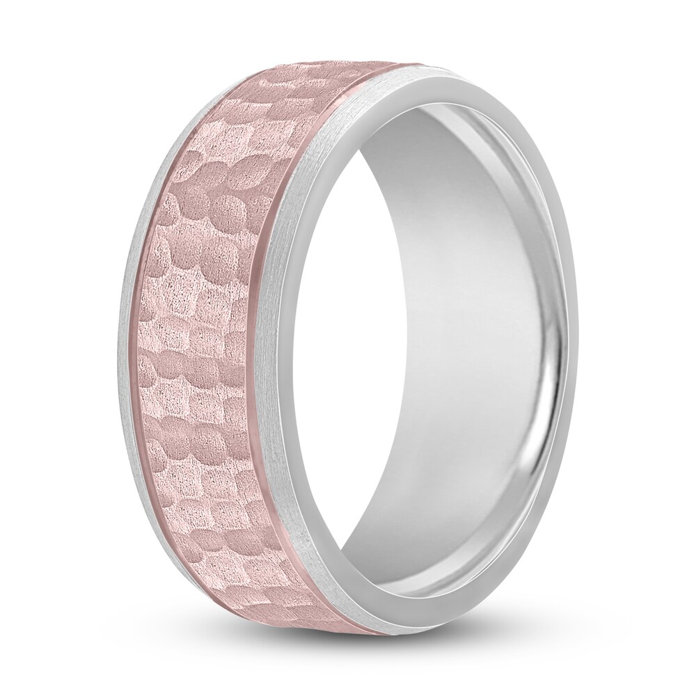 Hammered Ring 14K Two-Tone Gold 8mm qz8DenjI Hammered Ring 14K Two-Tone Gold 8mm qz8DenjI