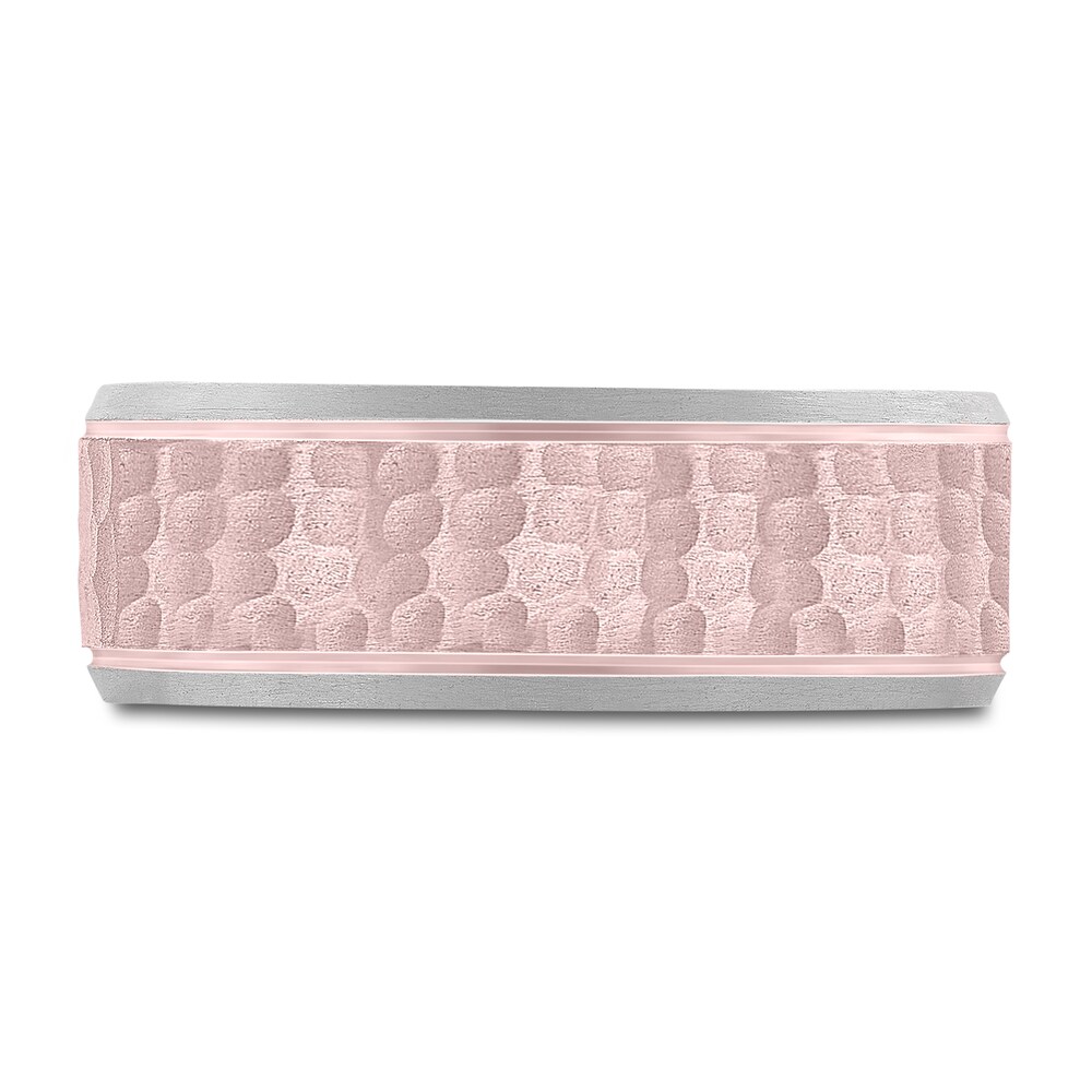 Hammered Ring 14K Two-Tone Gold 8mm qz8DenjI Hammered Ring 14K Two-Tone Gold 8mm qz8DenjI