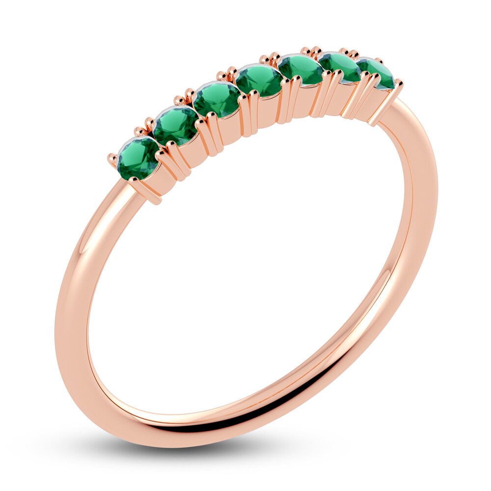 Juliette Maison Natural Emerald Half Eternity Ring 10K Rose Gold rI5tCt8O Juliette Maison Natural Emerald Half Eternity Ring 10K Rose Gold rI5tCt8O