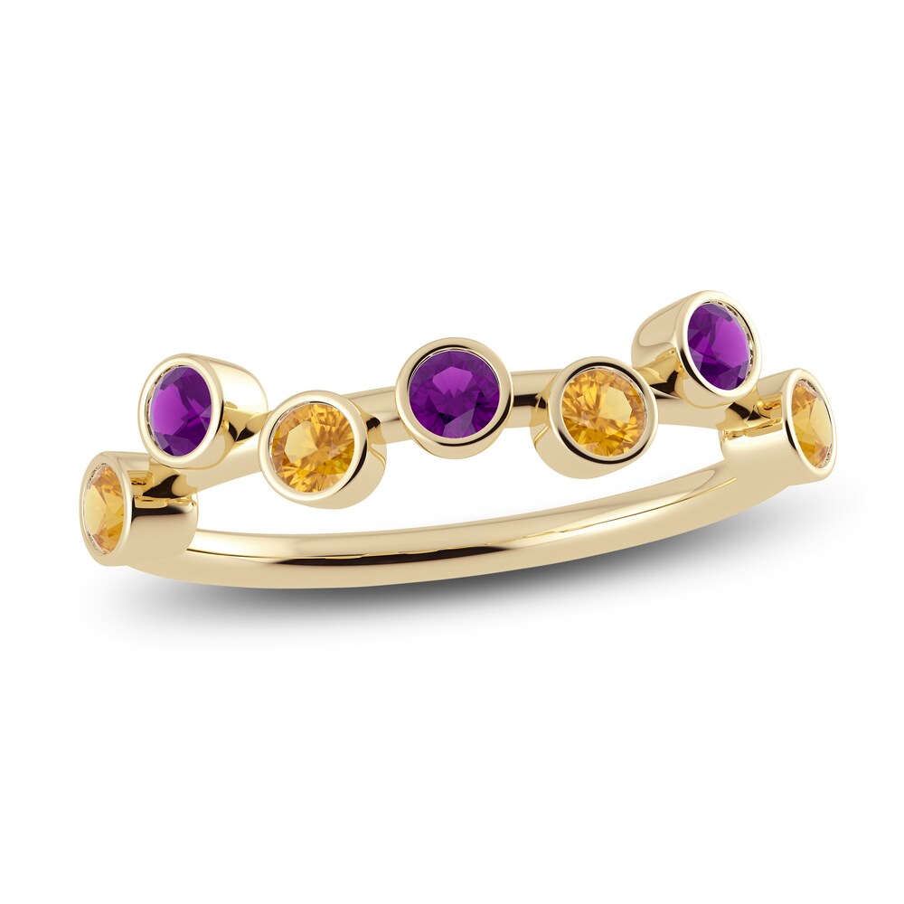 Juliette Maison Natural Amethyst & Natural Citrine Ring 10K Yellow Gold rb2zoRDF Juliette Maison Natural Amethyst & Natural Citrine Ring 10K Yellow Gold rb2zoRDF