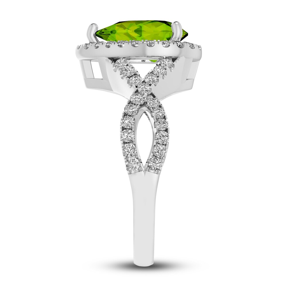 Natural Peridot & Natural White Topaz Ring 10K White Gold rbw6zxrH Natural Peridot & Natural White Topaz Ring 10K White Gold rbw6zxrH