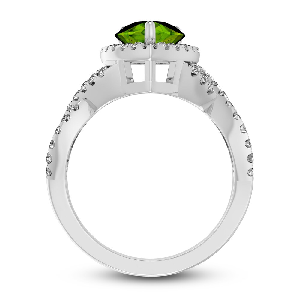 Natural Peridot & Natural White Topaz Ring 10K White Gold rbw6zxrH Natural Peridot & Natural White Topaz Ring 10K White Gold rbw6zxrH