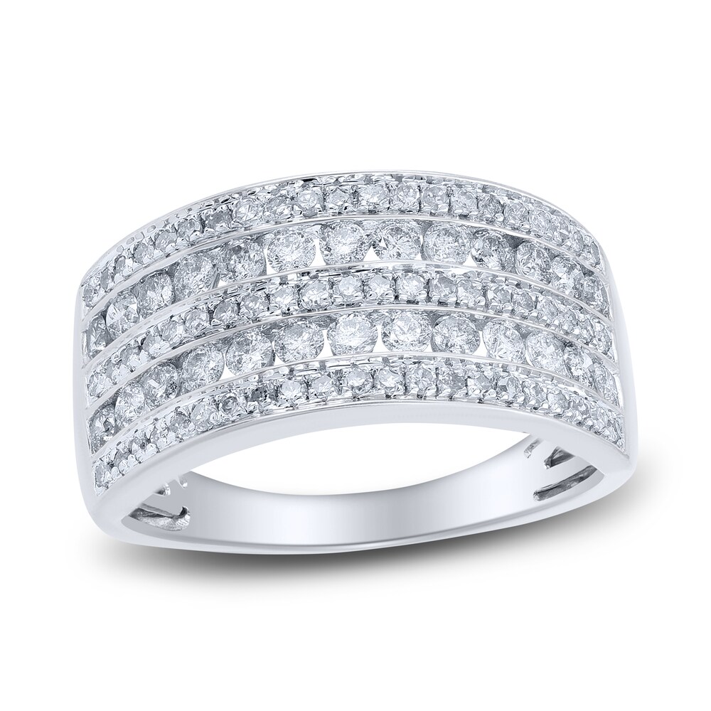 Diamond Multi-Row Anniversary Band 1 ct tw Round 14K White Gold rk5R2xfQ Diamond Multi-Row Anniversary Band 1 ct tw Round 14K White Gold rk5R2xfQ