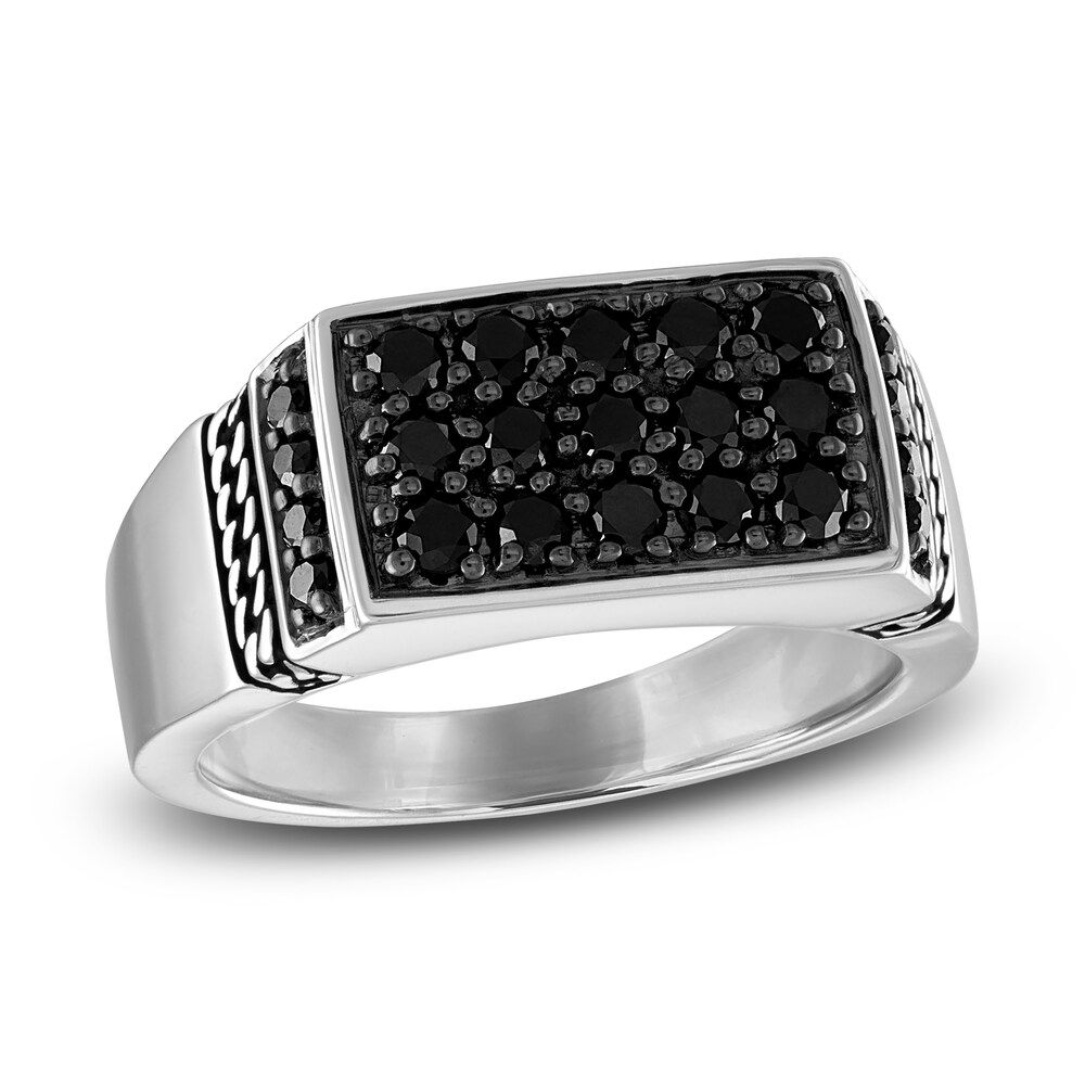 1933 by Esquire Men's Black Diamond Ring 1-1/8 ct tw Round Sterling Silver roQ85GRP 1933 by Esquire Men's Black Diamond Ring 1-1/8 ct tw Round Sterling Silver roQ85GRP